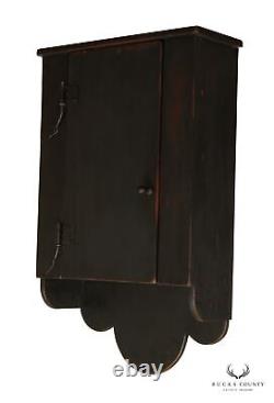 Custom Crafted Primitive Painted Hanging Wall Cabinet