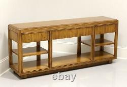 DREXEL HERITAGE Oak Campaign Style Console Table / Media Stand