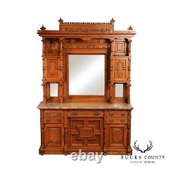 Daniel Pabst Attributed Antique Aesthetic Movement Large Walnut Sideboard