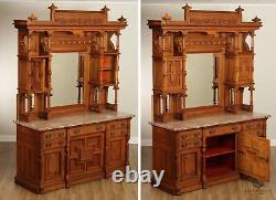 Daniel Pabst Attributed Antique Aesthetic Movement Large Walnut Sideboard