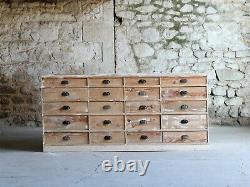 Distressed Bank of 20 Drawers, Late 20th Century