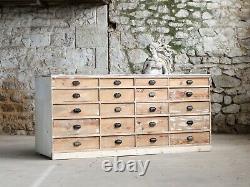 Distressed Bank of 20 Drawers, Late 20th Century