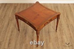 E J Victor Regency Style Leather Top Mahogany Game Table