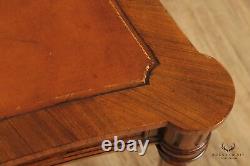 E J Victor Regency Style Leather Top Mahogany Game Table