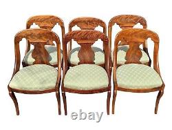 Early 19th Century Set Of 6 Antique Boston Late Federal Mahogany Gondola Chairs