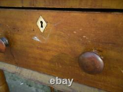 Early American Primitive Sheraton Late 19th Early 20th One Drawer Stand Table