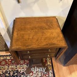 Early Empire Late Federal Transitional Mahogany Drop Leaf Side Work Table C1815