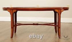 Edwardian Style Oval Mahogany Inlaid Coffee Table