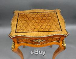 Elegant Late 19th c. French Marquetry Ladies Vanity Table
