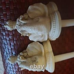 Elephant Head Wall Mirror 2 Wall Sconce Candelabras White Polystone Wall Sconces