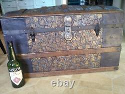 Embossed Tin floral Late 1800 Steamer Trunk