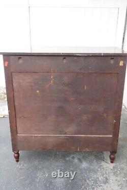 Empire Late 1800s Flame Mahogany Tall Wide Chest of Drawers 4030