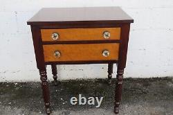 Empire Late 1800s Nightstand Side End Bedside Table with Glass Handles 5622