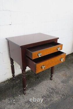 Empire Late 1800s Nightstand Side End Bedside Table with Glass Handles 5622