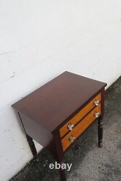 Empire Late 1800s Nightstand Side End Bedside Table with Glass Handles 5622