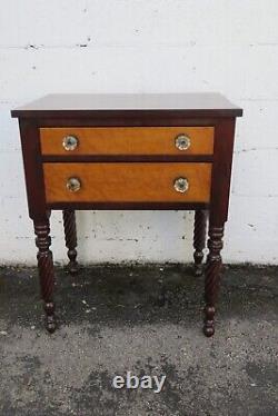 Empire Late 1800s Nightstand Side End Bedside Table with Glass Handles 5622