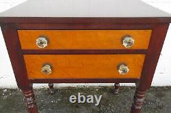 Empire Late 1800s Nightstand Side End Bedside Table with Glass Handles 5622