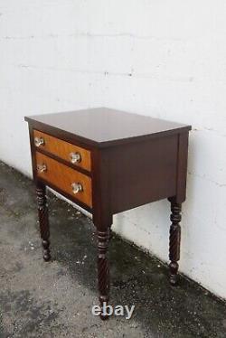 Empire Late 1800s Nightstand Side End Bedside Table with Glass Handles 5622