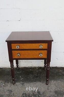 Empire Late 1800s Nightstand Side End Bedside Table with Glass Handles 5622