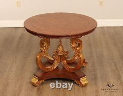 Empire Style Partial Gilt Pedestal Center Table