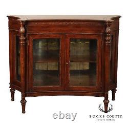 English Regency Style Leather Display Console Cabinet or Bookcase