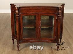 English Regency Style Leather Display Console Cabinet or Bookcase