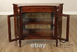 English Regency Style Leather Display Console Cabinet or Bookcase