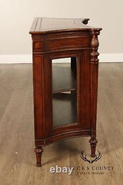 English Regency Style Leather Display Console Cabinet or Bookcase