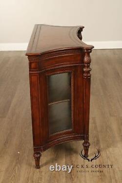 English Regency Style Leather Display Console Cabinet or Bookcase