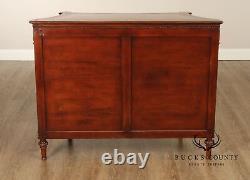 English Regency Style Leather Display Console Cabinet or Bookcase