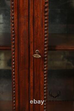 English Regency Style Leather Display Console Cabinet or Bookcase