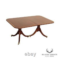 English Regency Style Mahogany Expandable Pedestal Dining Table