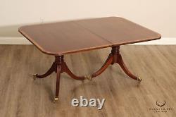 English Regency Style Mahogany Expandable Pedestal Dining Table