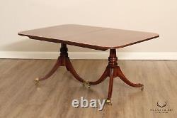 English Regency Style Mahogany Expandable Pedestal Dining Table