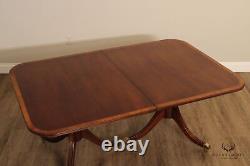 English Regency Style Mahogany Expandable Pedestal Dining Table