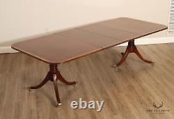 English Regency Style Mahogany Expandable Pedestal Dining Table