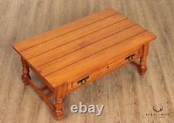 English Traditional Style Pine One-Drawer Coffee Table