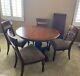 Ethan Allen British Classics Pedestal Dining Table with Leaf, 4 chairs #29-6103