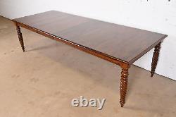 Ethan Allen British Colonial Solid Maple Extension Dining Table, Refinished