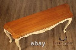 Ethan Allen French Country Style Carved Sofa Table Console