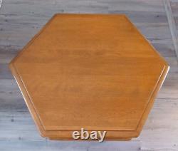 Ethan Allen Heirloom Hexagonal Pedestal End Table Nutmeg Maple Early American