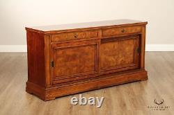 Ethan Allen Louis Philippe Style Burlwood Credenza Sideboard