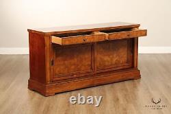 Ethan Allen Louis Philippe Style Burlwood Credenza Sideboard