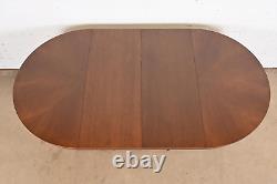 Ethan Allen Neoclassical Cherry Wood Pedestal Extension Dining Table, Refinished