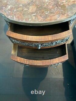 FRENCH END TABLES marble top PAIR circa late 19th century to early 20th century