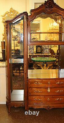 Fantastic Late 19th Century French Carved Walnut Side By Side Cabinet