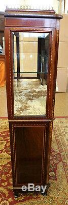 Fantastic Late 19th Century Inlaid Display China Cabinet Attributed to RJ Horner