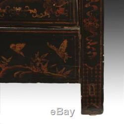 Fine Antique Chinese Shanxi Painted Lacquered Elm Wood Cabinet China Late 19th C