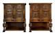 Fine Pair Of Late Art Deco Swedish Carved Birch Cabinet On Stands