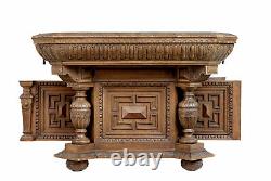 Fine Quality Late Victorian Profusely Carved Oak Library Table
